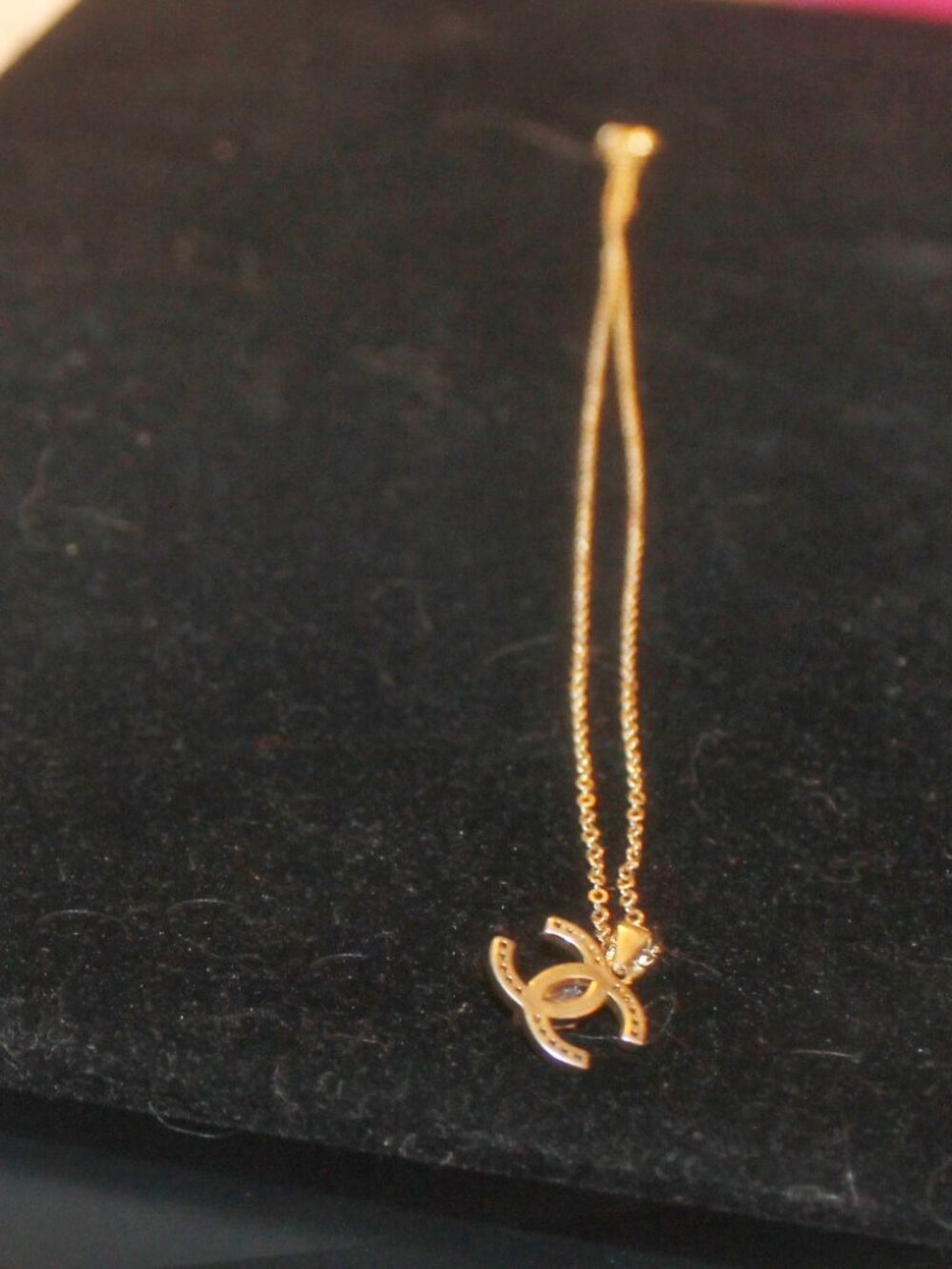 14K over 925 Interlocking CC w CZ and Marquis stone Sparkles more in person - Picture 4 of 4